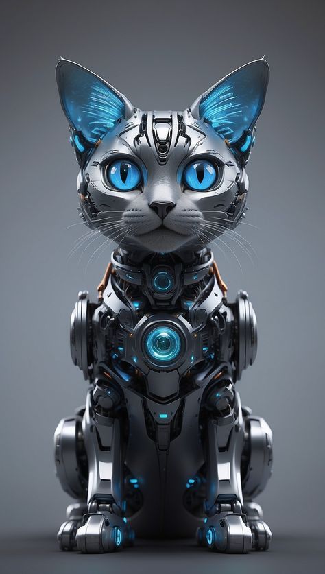 Robot Head, Robot Wallpaper, Future Robots, Rey Salomon, Robot Cat, Kids Inspo, Environment Props, Magic Cat, Cat Character