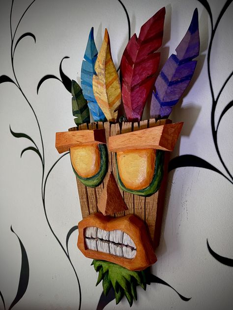 Crash Bandicoot Crash Bandicoot Tattoo, Cafe Racer Seat, Tiki Head, Pink Goth, Crash Bandicoot, Game Room Design, Tiki Bar, Woodworking Projects Diy, Canvas Art Painting