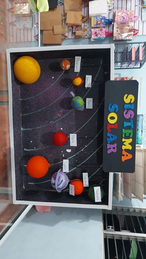 Maqueta del sistema solar Solar System Projects For Kids, Solar System Projects, Science Projects, School Projects, Solar System, Projects For Kids, Diy Gifts, 3 D, Solar