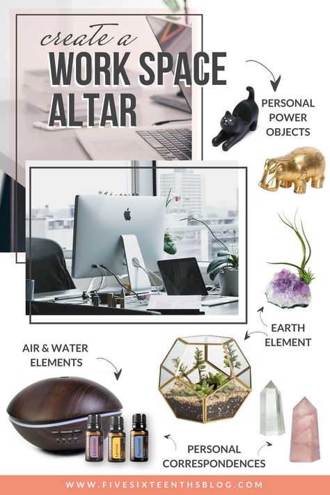 five sixteenths blog: How to Create a Personal Altar in Shared Spaces Office Altar Ideas, Creating An Alter Space, Office Altar, Personal Altar Ideas, How To Set Up An Altar, Hidden Altar, Desk Altar, Minimalist Altar, Bedroom Altar