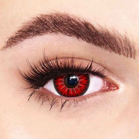 Red Eye Contact Lenses, Red Eyes Contacts, Dark Red Eyes, Red Contacts Lenses, Vampire Lovers, Eye Lens Colour, Red Contacts, Vampire Halloween Costume, Contacts Lenses