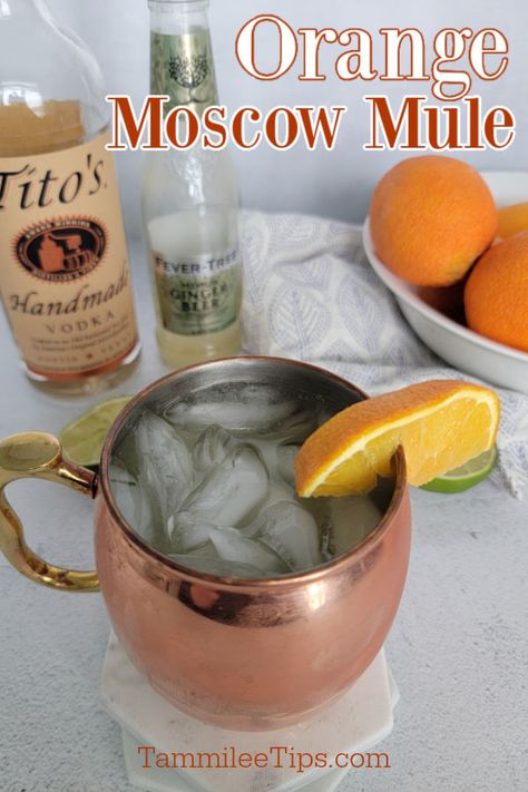 Easter Mule Cocktail, Mango Mule Recipe, Orange Moscow Mule Recipe, Mocktail Mule, Moscow Mule Recipe Classic, Moscow Mule Drink Recipes, Craft Drinks, Orange Juice Cocktails, Mule Drink