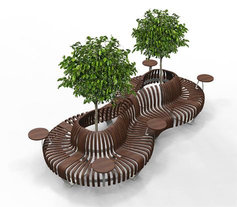 Planter Divider, Furniture Concept, Urban Furniture Design, Plaza Design, Urban Landscape Design, Public Space Design, Aesthetic Garden, Green Furniture, Desain Lanskap