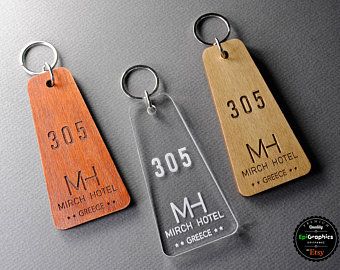 Hotel Keychain, Hotel Signage, Shop Signage, Keychain Ideas, Laser Engraved Ideas, Wood Keychain, Wooden Keychain, Laser Cnc, Key Tags