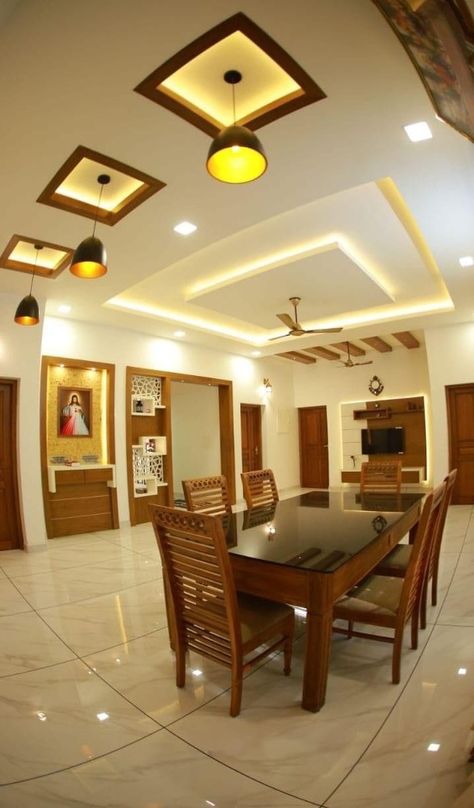 Hall Design Interior Modern Simple, Falls Ceiling Designs For Living Room, Dining Space False Ceiling, Fall Celling Design For Kitchen, Gypsum False Ceiling For Hall Modern, Dining Hall False Ceiling Design, Dining Pop Ceiling Design, Kitchen Fall Celling Design, Dining Room False Ceiling Design