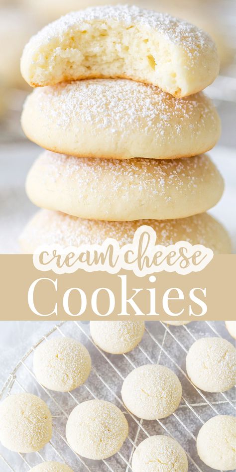 Cookie Recipes With Almond Extract, Easy Desserts With Custard, Cookies That Stay Soft, Philadelphia Cream Cheese Cookies, Quick To Make Desserts, Simple Baked Recipes, Easy Large Batch Christmas Cookies, Old People Desserts, Best Winter Cookie Recipes