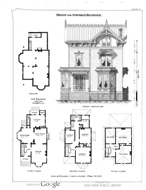 Second Empire House Floor Plans, Small Victorian House Floor Plans, Regency House Plans, Art Nouveau Floor Plan, Small Victorian Homes Floor Plans, Cottage House Layout, Second Empire House Plans, Old House Plans, Victorian House Floor Plans