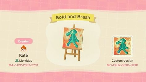 Acnh Qr Codes, Animal Crossing Qr Codes, Bold And Brash, Acnh Clothes, Animal Crossing Funny, Animal Crossing Memes, Animal Crossing Guide, Acnh Design, Acnh Designs