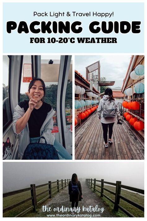 Don't let unpredictable weather ruin your trip! This guide helps you pack perfectly for 10-20°C weather. Learn layering tricks & essential items to stay comfy & avoid overpacking. Pack like a pro! | Cold Weather Outfits | Chilly Weather Outfits | Packing List | Packing Tips | Travel Guide | Vacation