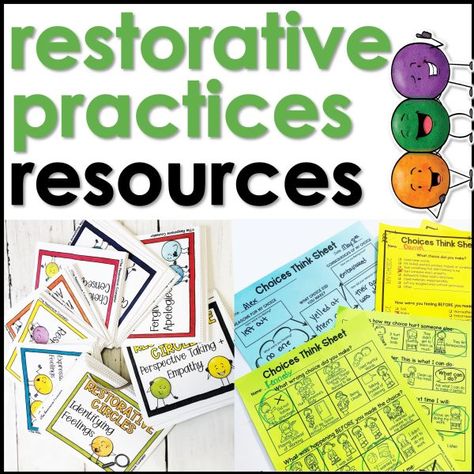 Restorative Circles Prompts - Shop The Responsive Counselor Restorative Circles Elementary, Restorative Practices Elementary, Restorative Practices School, Restorative Circles, Behavior Reflection Sheet, School Psychology Resources, Restorative Practices, Think Sheets, Think Sheet