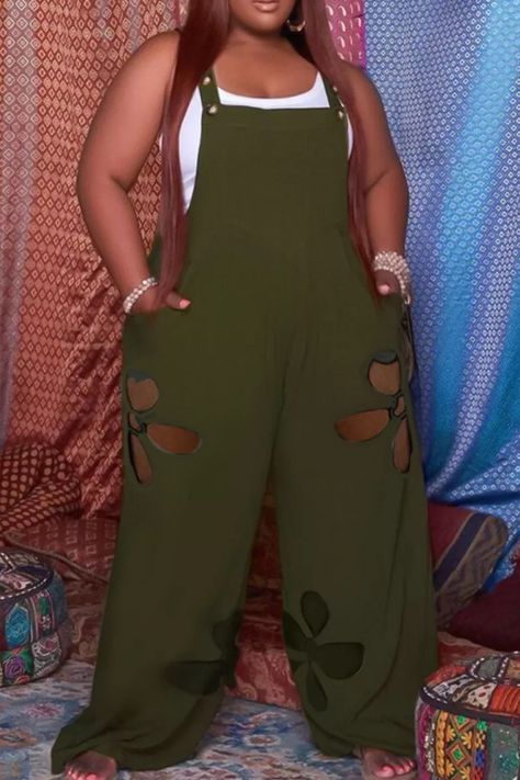 Style Vert, Jumpsuit Fitted, Plus Size Jumpsuits, Burgundy Fashion, Plus Size Summer Outfits, Solid Jumpsuit, Jumpsuit Casual, Sleeveless Suit, Green Jumpsuit