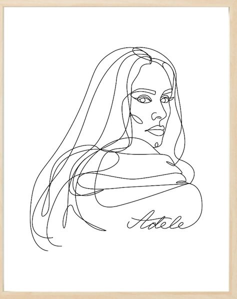 Adele Tattoo Ideas, Adele Drawing, Adele Tattoo, Minimalista Disney, Adele Photos, 3d Ideas, Celebrity Drawings, Sketches Easy, Celine Dion