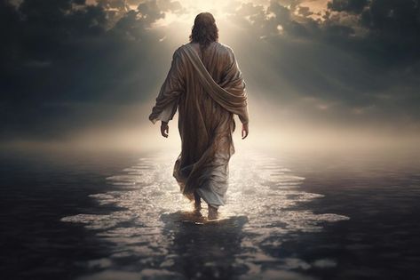 Jesus Walking On Water, Jesus Walking, Biblical Artwork, Walking On Water, Christian Art Gifts, Jesus Artwork, Jesus Christ Artwork, Pictures Of Christ, Jesus Christ Art