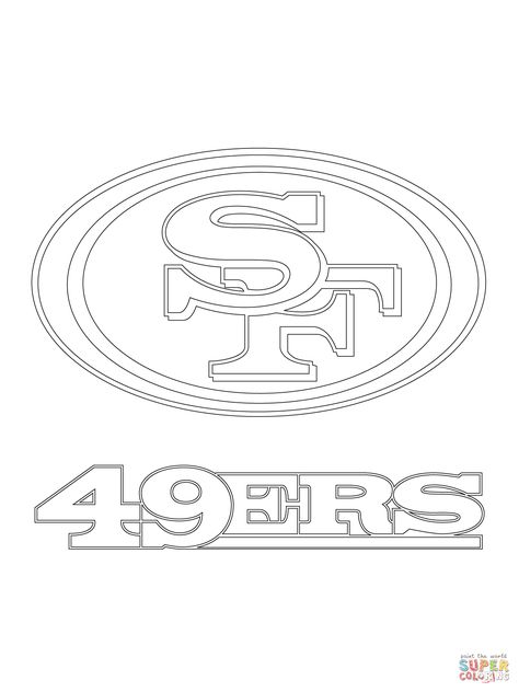 San Francisco 49ers Drawings, 49ers Stencil, 49ers Coloring Pages, 49er Svg Free, Nfl Logo Design, 49ers Logo, 49ers Drawing, Los Angeles Chargers Logo, Football Coloring Pages