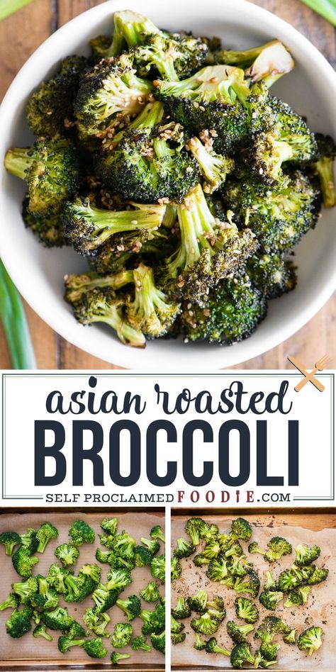 Broccoli Roasted, Asian Broccoli, Broccoli Side Dish, Roasted Broccoli Recipe, Asian Side Dishes, Asian Vegetables, Broccoli Recipe, Healthy Side Dish, Diner Recept