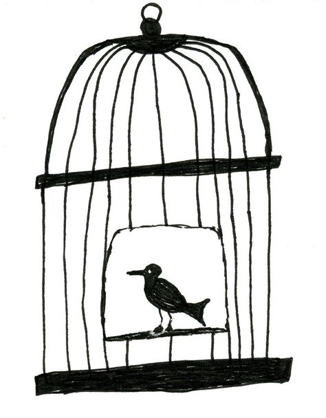 Illustration bird cage Cage Sketch, Cage Drawing, Future Drawing, Draw A Bird, Storytelling Art, Bird In A Cage, Caged Bird, Drawing Photo, Art Plan