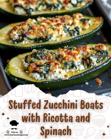 Spinach Mushroom Ricotta Zucchini Boats, Mushroom Ricotta, Mushroom Stuffed, Stuffed Zucchini Boats, Spinach Mushroom, 2024 Recipes, Stuffed Zucchini, Zucchini Boats, Sports Food