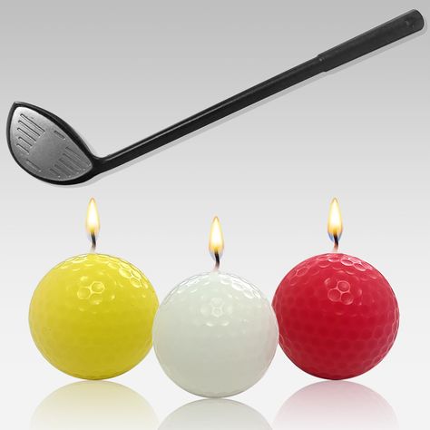 PRICES MAY VARY. Product composition: 3 golf ball candles (white, yellow, pink), 1 mini golf club Brilliant Idea Prize: Prepare a golf ball candles for a special birthday event. It's going to be a memorable event that you've never experienced before. Excellent quality: Our golf ball candle is the same size as a real golf ball. Mini golf clubs are made by reducing the size of actual golf clubs. For a gift: A great product for golf lovers to celebrate a special day. It is well packed to take to pa Golf Thirty Birthday, Golf Bday Party Ideas, Golf Theme 30th Birthday, One Year Old Golf Birthday, Golf Party Food Ideas, Golf Birthday Party For Men, Golf Themed Birthday Party For Men, Golf Party Theme, Mini Golf Party