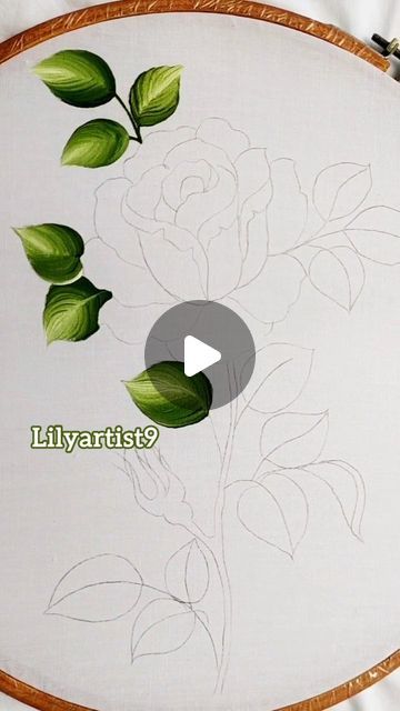 Slow Video, Painting On Cloth, Leaves Painting, Shade Roses, Fabric Painting Techniques, How To Shade, Rose Leaves, Painting Painting, Fabric Paint