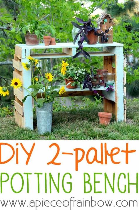 Potting Benches Diy, Potting Bench With Sink, Pallet Potting Bench, Diy Potting Bench, Potting Bench Plans, Christmas Toilet Paper, Diy Blanket Ladder, Potting Tables, Bench Diy