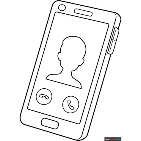 Free Phone Coloring Page for Kids Phone Coloring Page, Phone Drawing, Easy Drawing Guides, Drawing Guides, Kids Print, Printable Coloring Sheets, Coloring Tutorial, Drawing Tutorial Easy, Color Worksheets