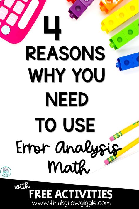 Wondering why math error analysis is important in your elementary math classroom? These ideas, tips, activities, templates will help your upper elementary students make sense of error analysis. Click the pin to check out these 4 reasons for using error analysis that you can use right away! Error Analysis Math, Error Analysis, Elementary Math Classroom, Math Activities Elementary, Teacher Survival, Upper Elementary Math, Fifth Grade Math, Math Interactive Notebook, Fourth Grade Math