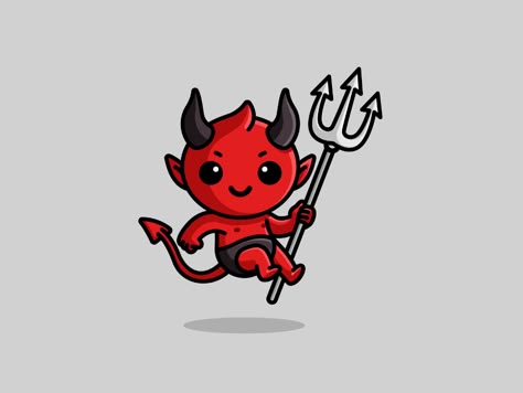 Devil by Alfrey Davilla | vaneltia on Dribbble Alfrey Davilla, Devil Illustration, Devil Drawing, Simple Ghost, Devil Cartoon, Ghost Illustration, Evil Smile, Devil Tattoo, Demon Tattoo