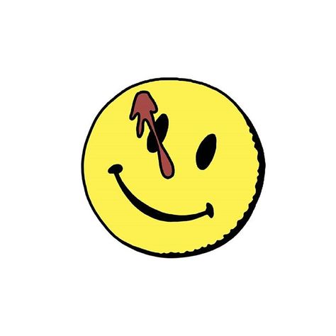 Watchmen Tattoo, Watchmen Smiley Face, Skateboard Tattoo, Smiley Face Tattoo, Cartoon Drawings Sketches, Dave Gibbons, Single Needle Tattoo, The Comedian, Movie Tattoos