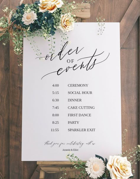 forest wedding order of events Wedding Rings Different, Girl Workout Motivation, Wedding Itinerary Sign, Order Of Events Wedding Sign, Different Wedding Rings, Order Of Events Wedding, Wedding Timeline Sign, Wedding Agenda, Wedding Order Of Events