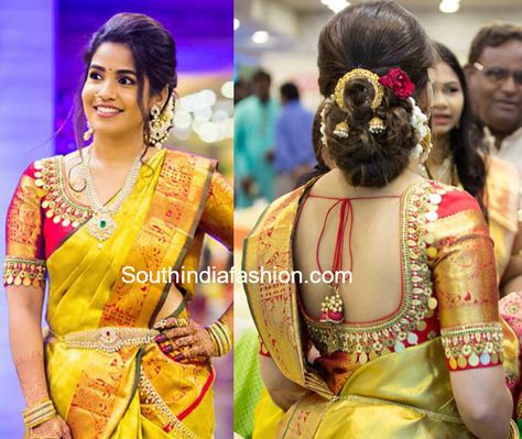 kasu work blouse for pattu sarees photo Work Pattu Blouse Designs, Pattu Saree Blouses, Kasu Work Blouse Designs, Red Bridal Blouse Designs, Red Bridal Blouse, Exclusive Saree Blouse Designs, Blouse Designs Catalogue, Saree Blouse Neck Designs, Wedding Saree Blouse Designs