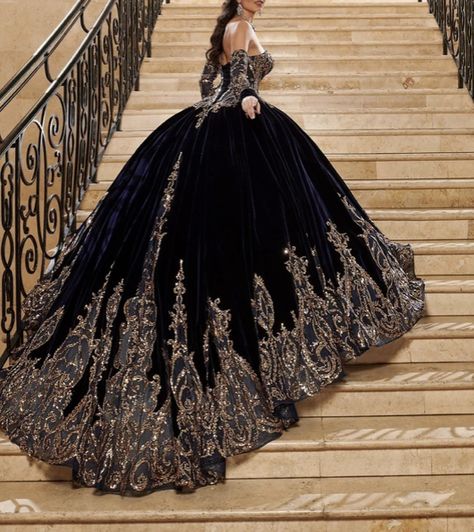 Robes Quinceanera, Black Quinceanera Dresses, Quinceanera Themes Dresses, Black Wedding Gowns, Pretty Quinceanera Dresses, Sparkle Wedding Dress, Populaire Outfits, Princess Ball Gowns, Fantasy Gowns