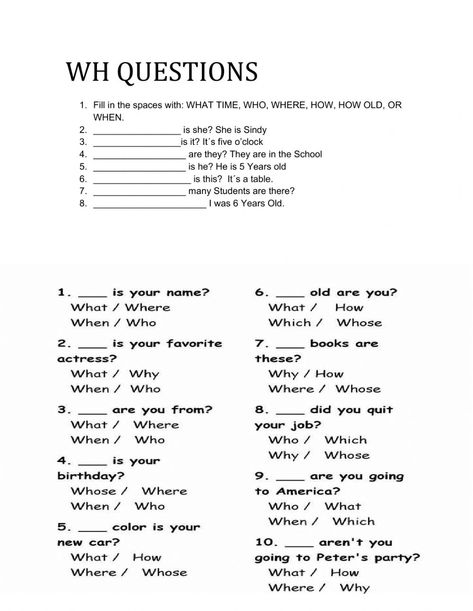 How Questions Worksheet, Asking Questions Worksheet, Forming Questions Worksheet, Was Were Questions Worksheet, Wh Questions Worksheet, Wh Questions Exercises, Free Printable Multiplication Worksheets, Printable Multiplication Worksheets, Cbt Worksheets