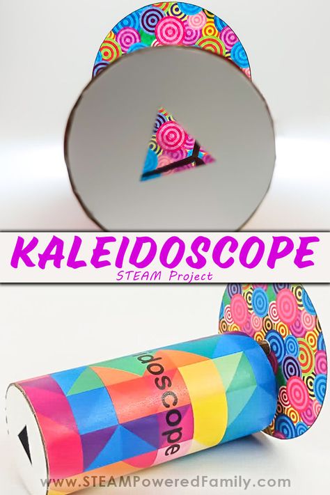 Diy Kelidoscope Kids, Kaleidoscope Diy, Diy Kaleidoscope, Steam Challenges, Light Science, Reflection Activities, Reflection And Refraction, Learning For Kids, Homeschooling Tips