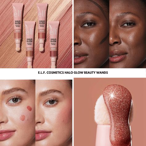 e.l.f just released a preview of the newest additions to their viral Halo Glow collection - meet the Halo Glow Beauty Wands. The wands officially launch on April 7th and are priced at $9 each. The post Sneak Peek! e.l.f. Cosmetics Halo Glow Beauty Wands appeared first on BeautyVelle | Makeup News. Elf Beauty, Elf Halo Glow, Glow Aesthetic, Liquid Contour, Champagne Campaign, Pinky Rose, Halo Glow, E.l.f. Cosmetics, Blush Beauty