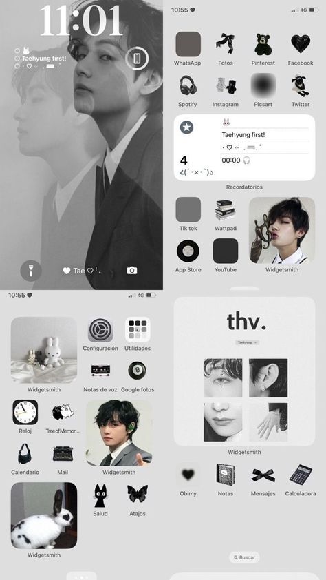 Ios16 Kpop Ideas, Taehyung Iphone Layout, Taehyung Phone Theme, Taehyung Homescreen Wallpaper, Taehyung Iphone Wallpaper, Wallpaper Edit Ideas, Kpop Layout Homescreen, Kpop Homescreen Ideas, Homescreen Wallpaper Ideas