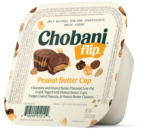 Greek Yogurt Peanut Butter, Chobani Flips, Chobani Yogurt, Yogurt Cup, Chobani Greek Yogurt, Chocolate Peanut Butter Cups, High Protein Breakfast, Peanut Butter Cup, Nutritious Snacks