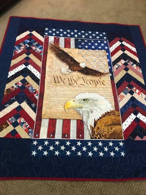 Mystery Quilt Patterns, American Quilts Patterns, American Flag Quilt, Wildlife Quilts, Quilting Methods, Rag Quilt Patterns, Panel Quilt Patterns, Fabric Panel Quilts, Painted Barn Quilts