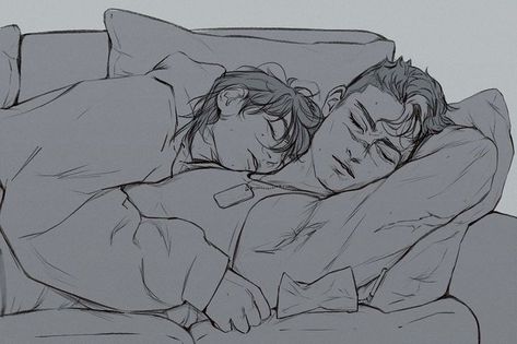 Sleeping Drawing, Couple Poses Drawing, Futurisme Retro, Couple Sketch, Couple Poses Reference, Can't Sleep, Have Inspiration, 캐릭터 드로잉, When You Sleep