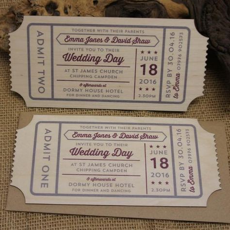 20+ wooden printed wedding ticket Invitation (Stars) - wooden invites, wooden wedding invites, perso Wedding Ticket, Printed Wedding Invitations, Wooden Wedding Invitations, Ticket Wedding Invitations, Wood Wedding Invitations, Wood Invitation, Custom Pencils, Personalized Pencils, Rustic Wooden Sign