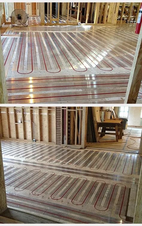 Hydronic floor heating panels with PEX tubing Radiant Heat Flooring, Heated Bathroom Floors, Heated Bathroom Floor, Hydronic Radiant Floor Heating, Heated Flooring, Heated Floor, Heated Tile Floor, Radiant Heating System, Pex Tubing