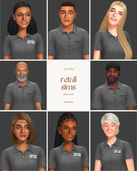 Simkhira Retail Sims | Patreon Sims 4 Peacemaker Cc, Sims 4 Custom Jobs, Ts4 Jobs, Sims 4 Townies Download, Sims 4 Retail Cc, Sims Skins, Premade Sims, Sims Patreon, Sims 4 Content