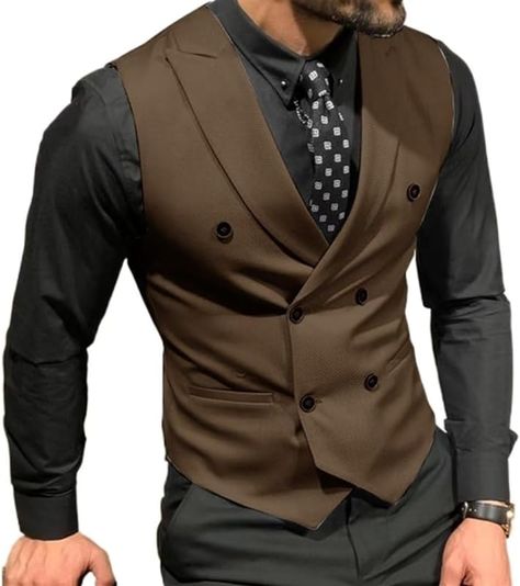 Mcoskly Men's Double Breasted Suit Vests, Casual Business Vests, Slim Fit Waistcoat,for Wedding Groom Dating 1.0 out of 5 stars 1 $26.99$26.99Delivery Fri, Dec 29 Ships to Germany - wedding suits for men Suit Vest Outfits Men, Waist Coat Men, Suit Vest Outfits, Vest Outfits Men, Urban Photoshoot, Germany Wedding, Wedding Suits For Men, Business Vest, Men Waistcoat