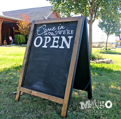 Three Mango Seeds:  Chalkboard Sidewalk Sign Farmers Market Display, Sidewalk Signs, Sidewalk Sign, Chalk Sign, Open Sign, Chalkboard Decor, Salon Signs, Market Sign, Market Ideas