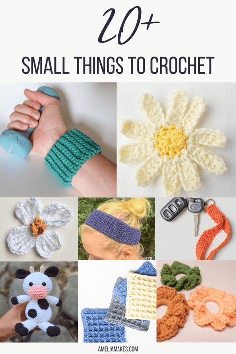 20+ Small Things To Crochet - Free Patterns - Amelia Makes Crochet Gifts Free Pattern, Small Things To Crochet, Mini Crochet Projects, Cute Mini Crochet, Things To Crochet, Crochet Dish Cloth Free Pattern, Small Crochet Gifts, Crochet Project Free, Knitting Patterns Free Blanket