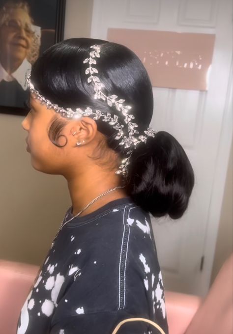 Harlem Night Hairstyles Black Women, Wedding Wig Hairstyles For Black Women, Prom Pin Up Hairstyles For Black Women, Low Bun Hairstyles For Black Women Prom, Low Bun Wig Hairstyles, Bridal Bun Black Women, Bun Hairstyles For Black Women Prom, Frontal Low Bun, Prom Hairstyles Low Bun