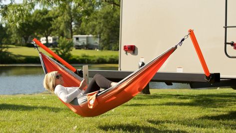 BumperHammock is a hammock that mounts to your RV bumper! project video thumbnail Rv Living Room, Van Conversions, Video Thumbnail, Rv Life, Van Conversion, Rv Living, Travel Inspired, Hammock, The Back