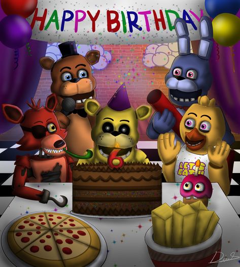 reddit: the front page of the internet Fnaf Cakes Birthdays, Fnaf Cake, Happy 6th Birthday, Scott Cawthon, Edible Images, Fnaf Drawings, Fnaf Art, We Are Family, Discord Server