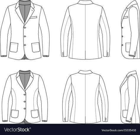 Suit Side View Drawing, Simple Outline Drawing, Office Wear Outfit, Side View Drawing, Black Blazer Men, Outfit Drawing, Logo Outline, Blank Templates, Casual Attire For Women