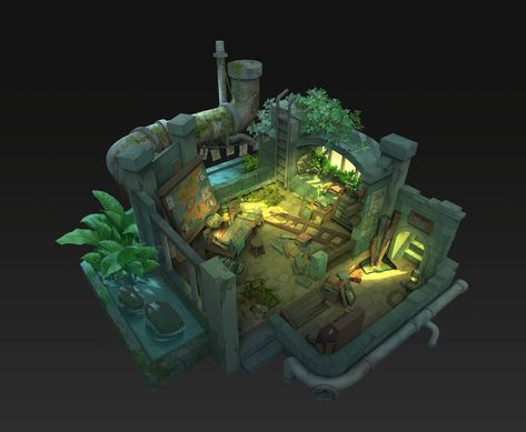 Interior Concept Art, Nature Games, Concept Draw, Star Academy, Isometric Art, Game Environment, Paintings And Drawings, Image Painting, Interior Illustration