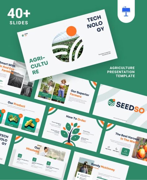 Seedso - Agriculture & Biotechnology Keynote Template by MasdikaStudio Agriculture Template, Agriculture Business, Vintage Paper Printable, Mini Basket, Paper Background Texture, Paper Printable, Background Texture, Biotechnology, Powerpoint Design